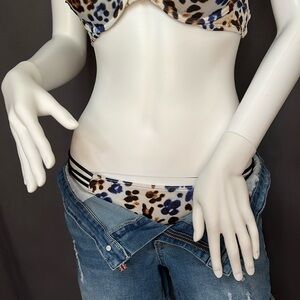 Victoria’s Secret - S/P - Blue & Brown Leopard Print Bikini Bottom